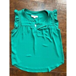Loft Womens Sleeveless Tank Blouse Top NWT Green Size XS